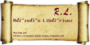 Rózsás Libériusz névjegykártya